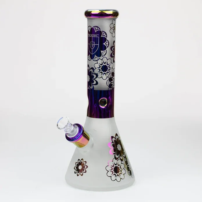 PHOENIX STAR - 12.5" Sandblast & Electroplated Glass Bong