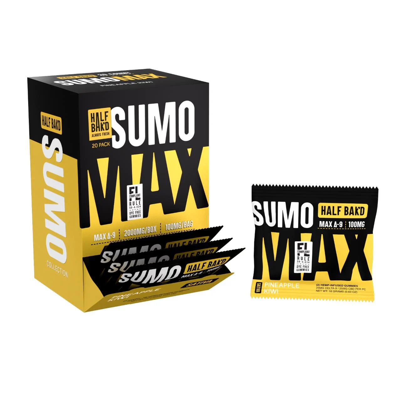 Half Bak'd D9 Max Sumo Gummies 2000MG | 20COUNT