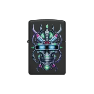 Zippo Lighter - Cyber Skull Design