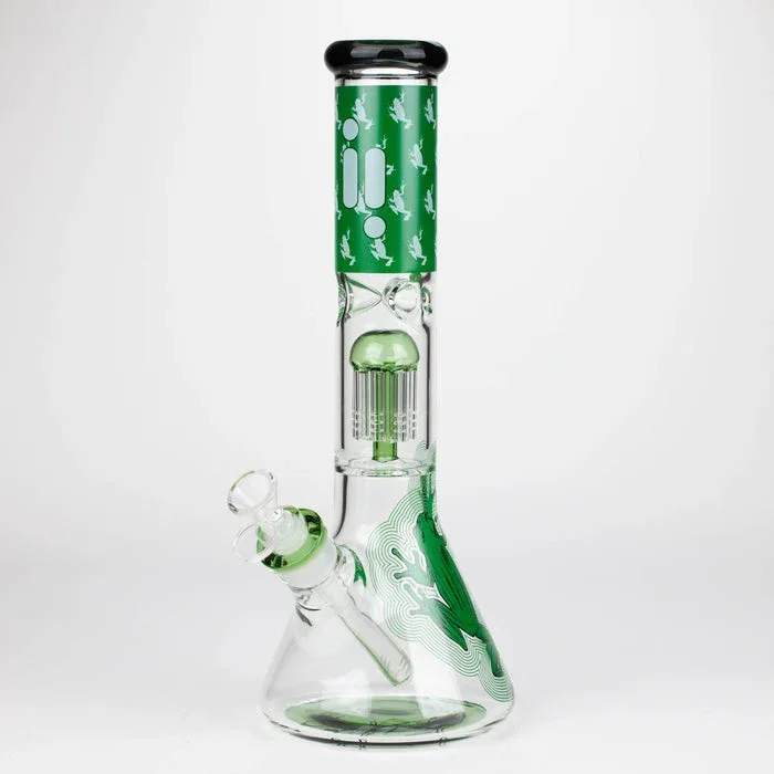 Infyniti Untamed 14" 7mm Classic Beaker Water Bong - Green Frog - Image 2