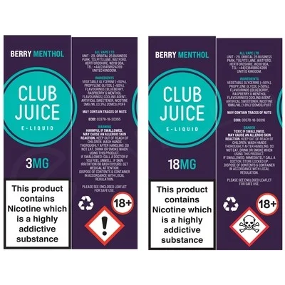 Berry Menthol E-Liquid by Club Juice 50/50 - Image 2