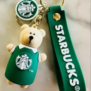 Starbucks Teddy Keychain