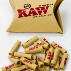 RAW Slim Paper Pre-Rolled Unbleached Filter Tips