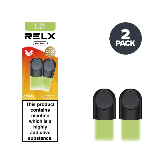 Green Grape RELX Pod Pro 2 Prefilled Pods