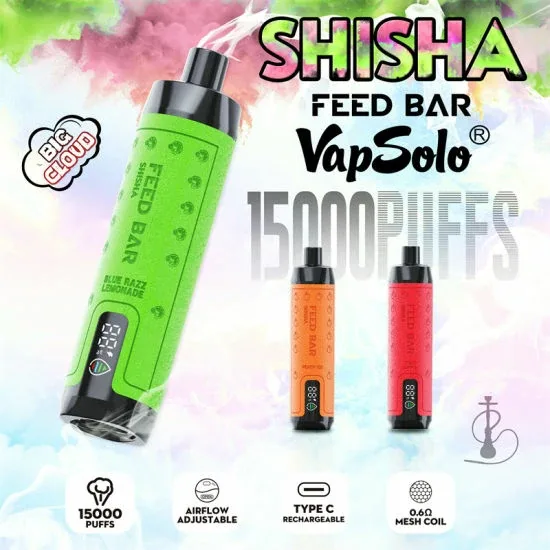 Vapsolo FEED BAR Shisha 15000 Puffs Bulk Buy Disposable Vapes Wholesale
