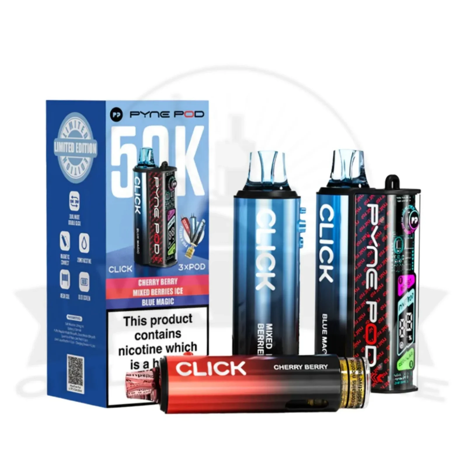 Box Of 5 Pyne Pod Click 50k Puff Vape Wholesale - Image 2