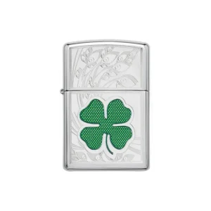 Zippo Lighter - High Polish Chrome Clover