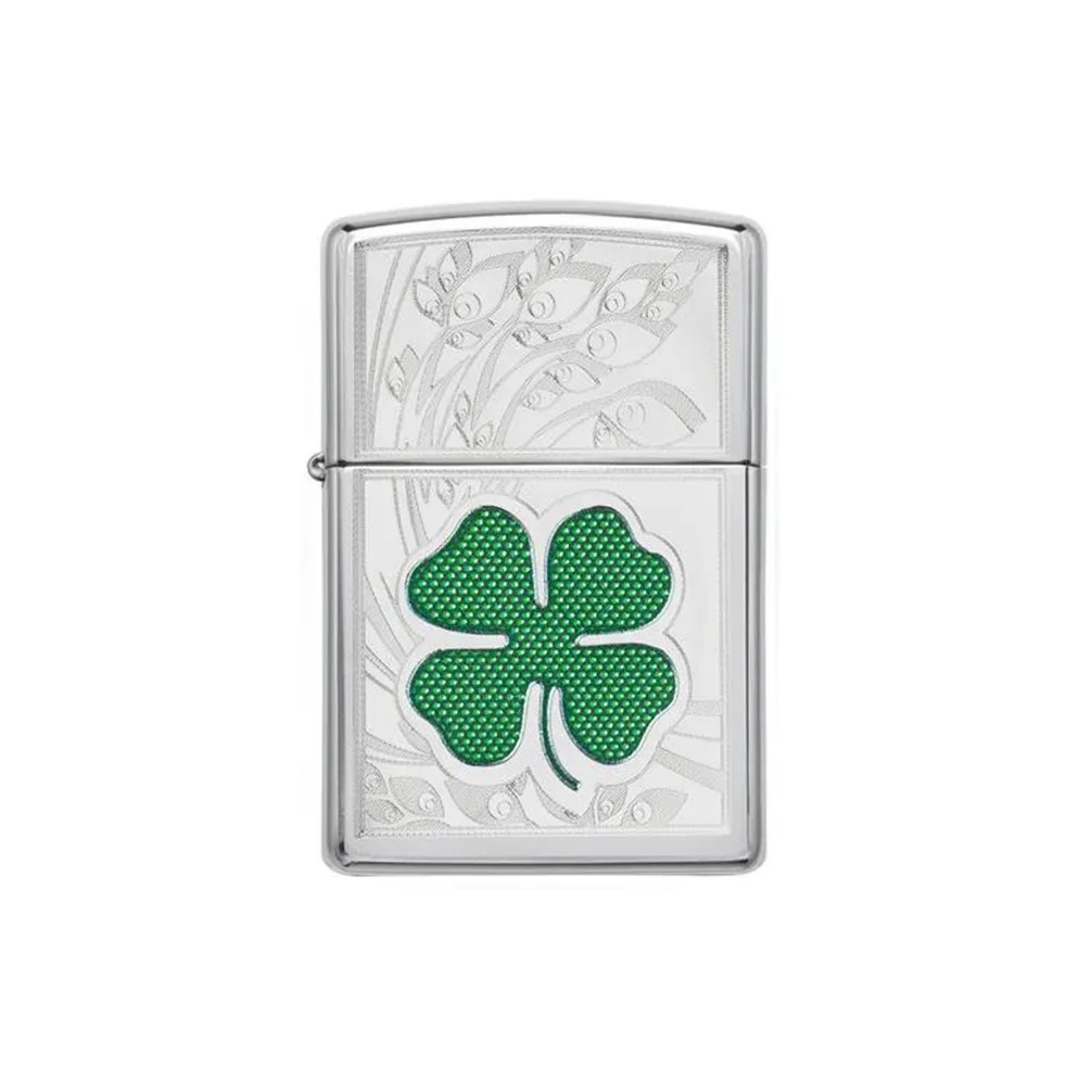 Zippo Lighter - High Polish Chrome Clover
