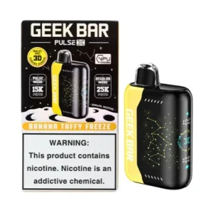 GEEK BAR PULSE X 5% NIC 25,000 PUFFS VAPE (BANANA TAFFY FREEZE)