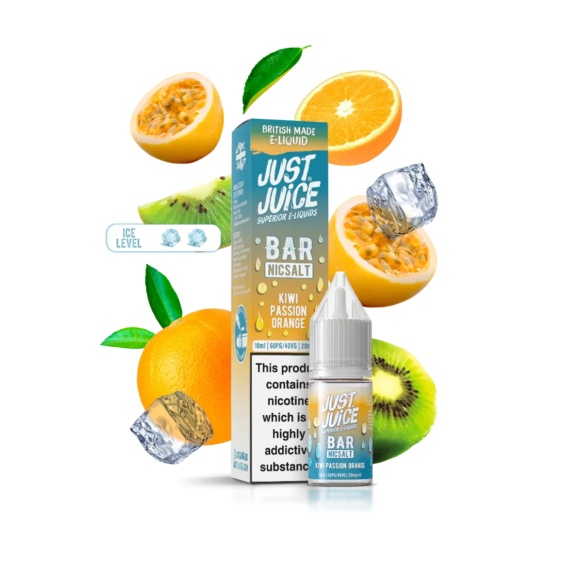 Just Juice Bar Kiwi Passion Orange 10ml Nic Salt – Exotic, Zesty, Smooth