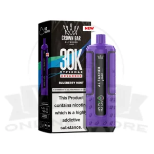 Blueberry Mint Al Fakher Crown Bar 30K Puff Hypermax Vape Kit