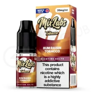 Rum & Raisin Tobacco Nic Salt E-Liquid by Mix Labs Tobacco