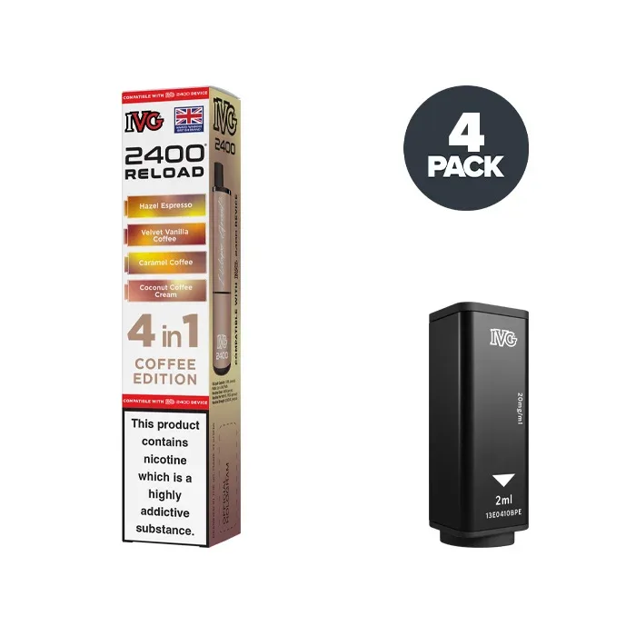 Coffee Edition IVG 2400 Reload 4 in 1 Prefilled Pods
