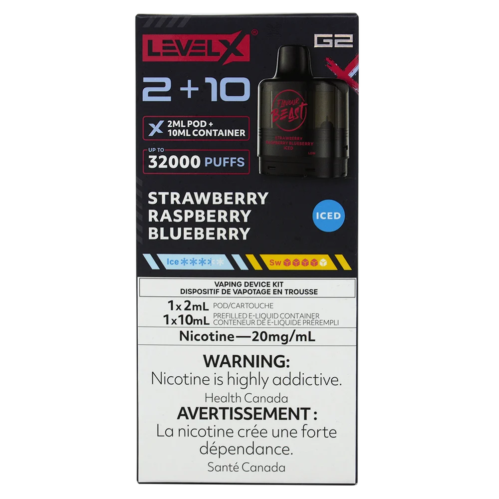 Level X G2 Pod Strawberry Raspberry Blueberry Iced 2ml 20mg