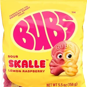 Bubs Sour Skalle Lemon Raspberry 156g