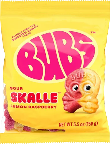 Bubs Sour Skalle Lemon Raspberry 156g