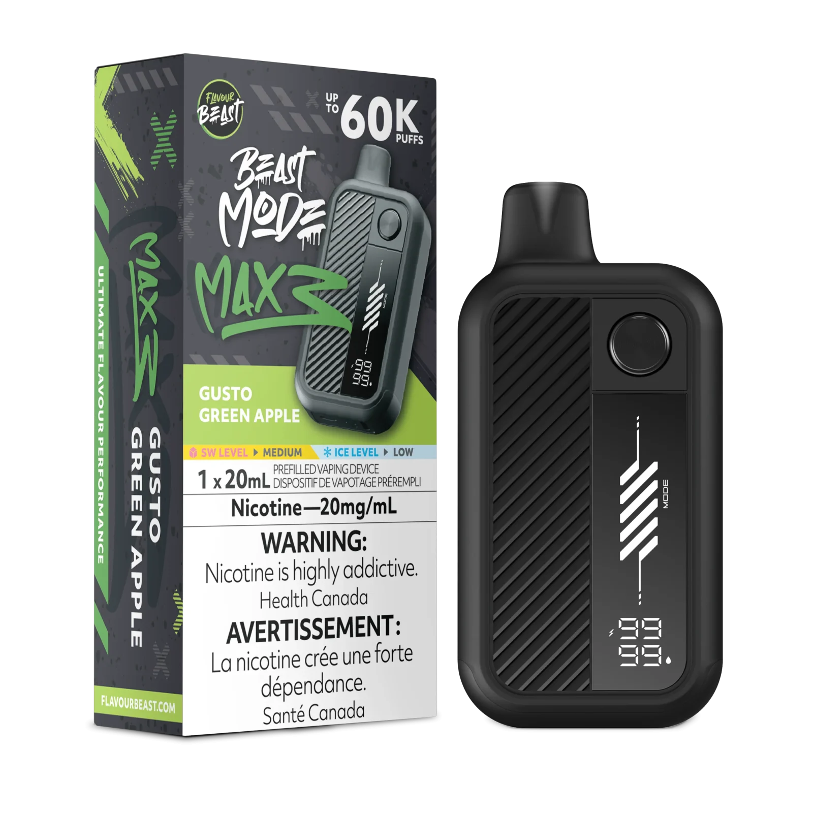Flavour Beast Max 60K Gusto Green Apple
