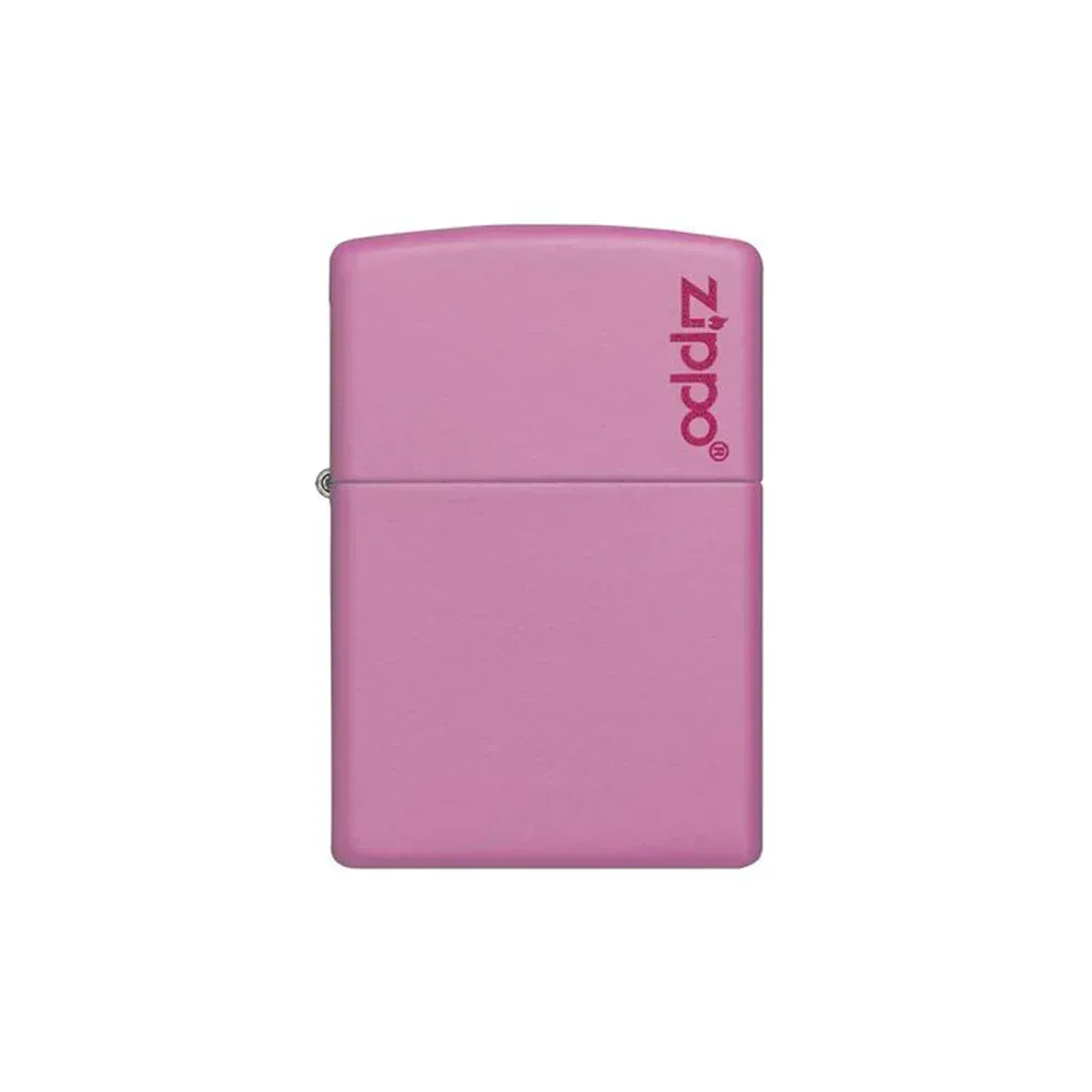 Zippo Lighter - Pink Matte Zippo logo