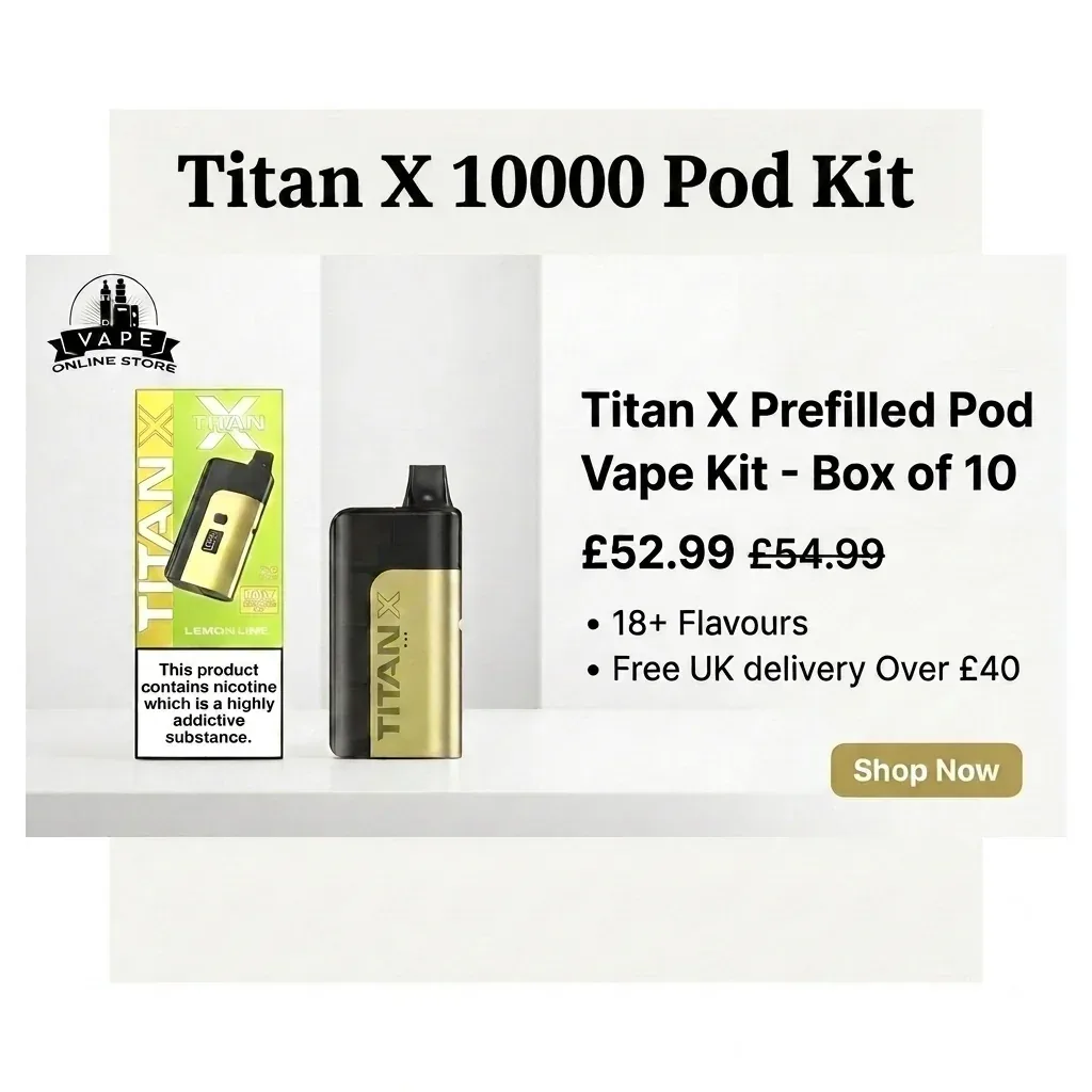 Box Of 10 Titan X 10k Prefilled Pod Kit | Free UK Delivery - Image 2
