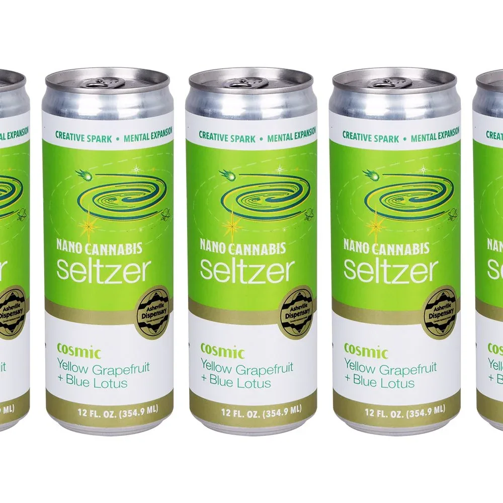 24CT CASE - Asheville Dispensary Nano Cannabis D9 Cosmic Seltzer - 12oz / 15mg / Yellow Grapefruit / Blue Lotus
