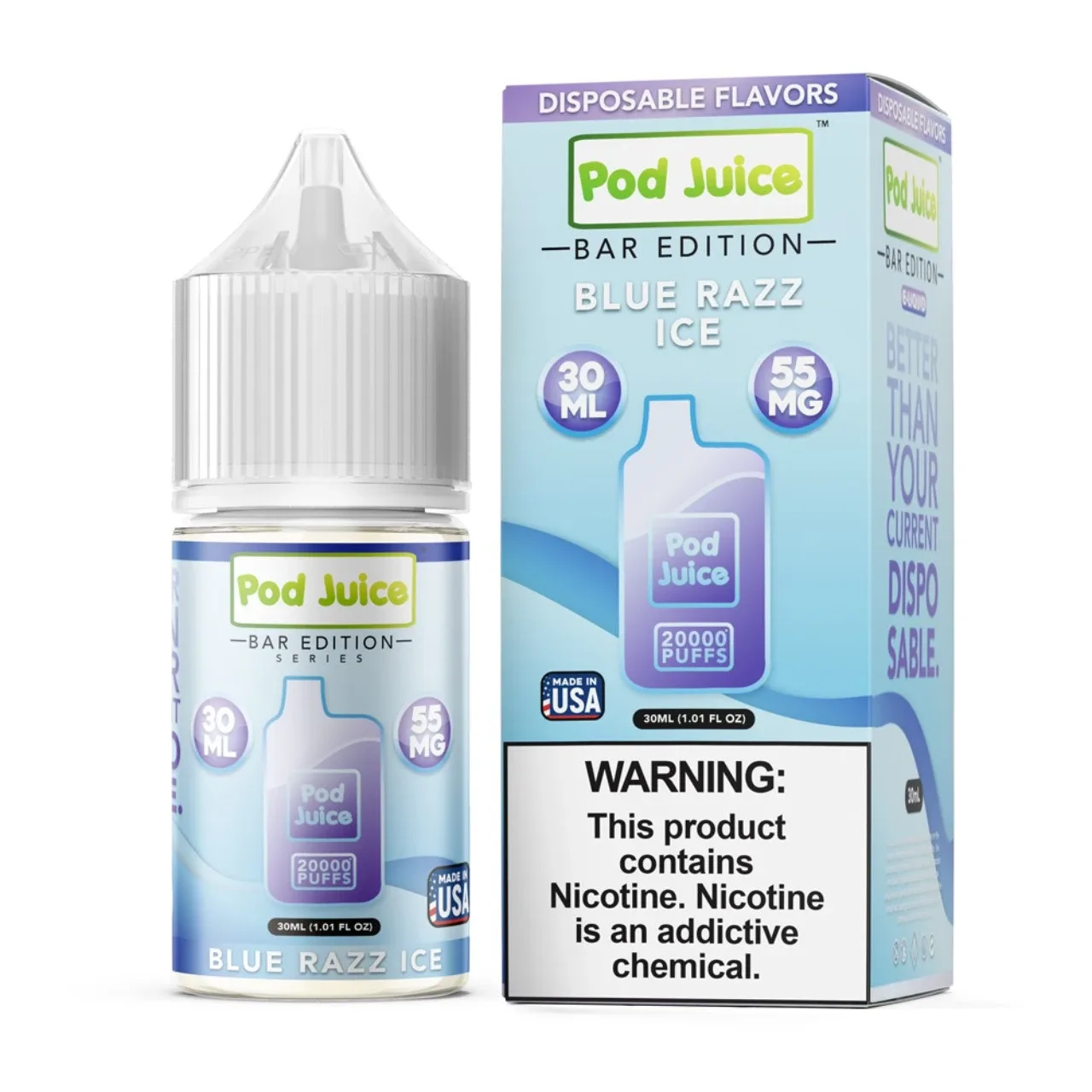 Salt PJ 5000 Series Blue Razz Ice Tobacco Free Nicotine E-Juice 30ml | Pod Juice