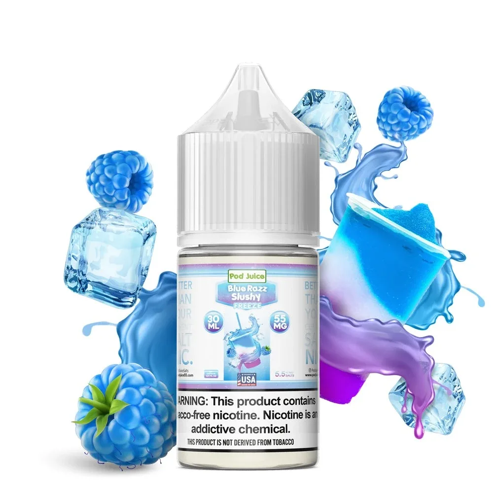 Pod Juice Salt Blue Razz Slushy Freeze 30ml - Image 2