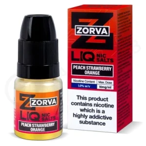 Peach Strawberry Orange Nic Salt E-Liquid by Zorva Liq