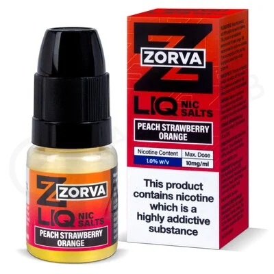 Peach Strawberry Orange Nic Salt E-Liquid by Zorva Liq