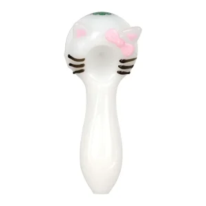 SeshGear Cute Kitty Glass Spoon Pipe - 4"