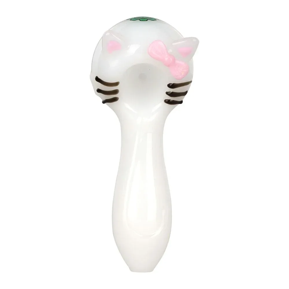 SeshGear Cute Kitty Glass Spoon Pipe - 4"