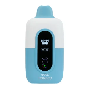 Gold Tobacco Fifty Bar 20K 20000 Puffs Nixodine Disposable Vape 18ml 0%