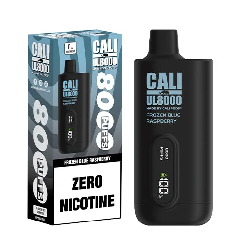 Cali UL8000 Frozen Blue Raspberry ZERO Nicotine Disposable