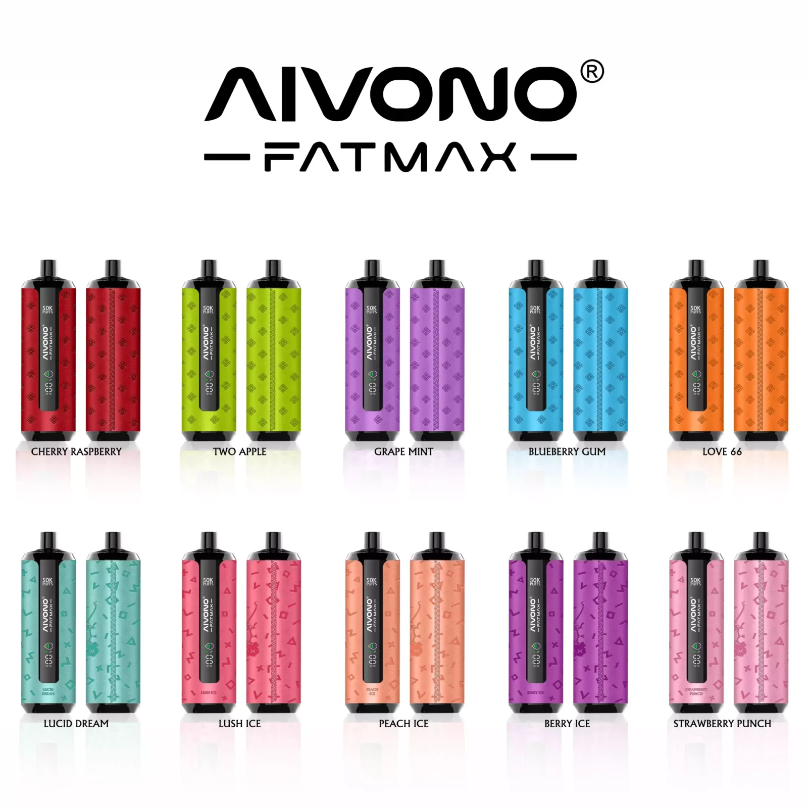 AIVONO AIM FATMAX 50000 Puffs Disposable Vapes 10 Tastes Wholesale - Image 2