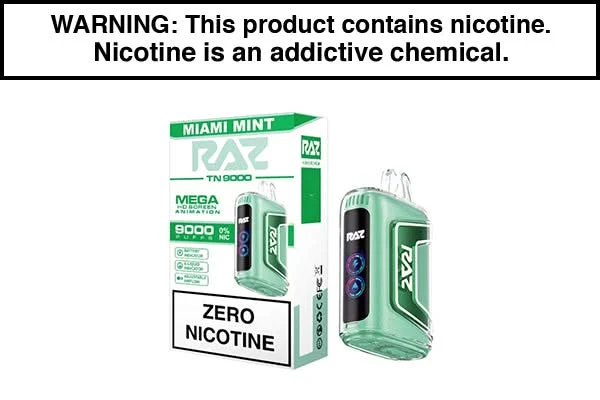 RAZ TN9000 ZERO DISPOSABLE VAPE – 9000 PUFFS - Image 2