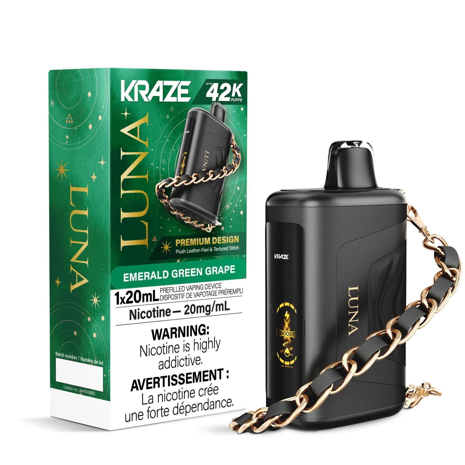 Kraze Luna Rechargeable Disposable Vape 20ml - Image 2