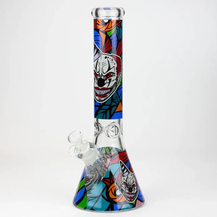 13.5" Freaky Clown Glow In The Dark Bong