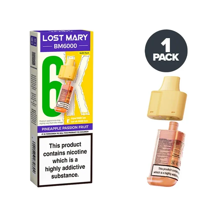 Pineapple Passion Fruit Lost Mary BM6000 Refill Pack