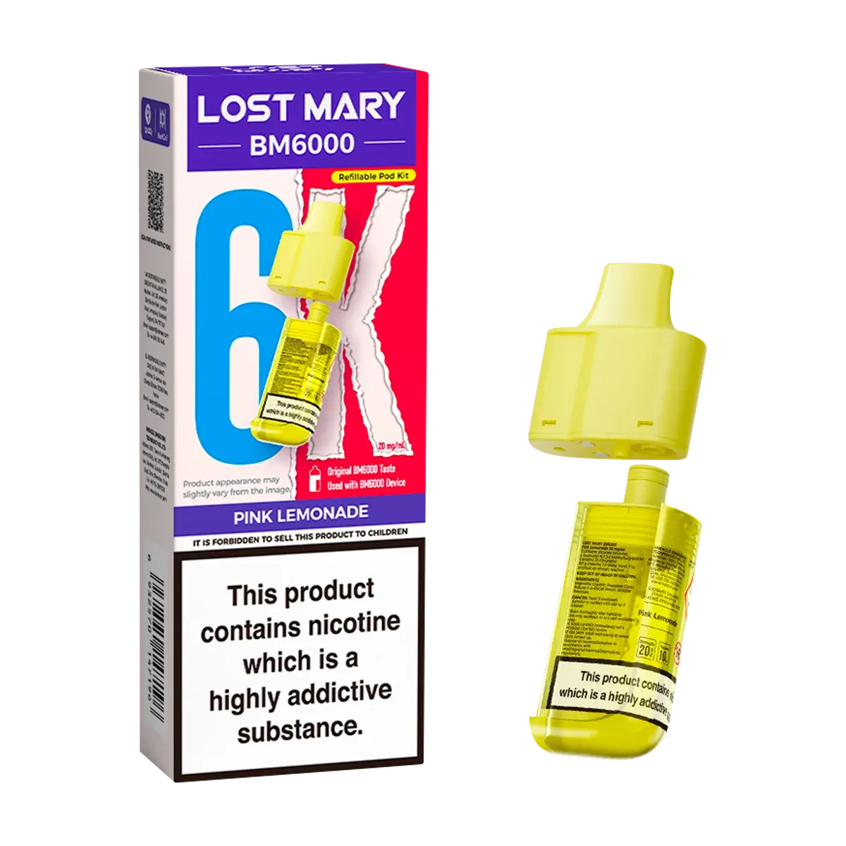 Pink Lemonade Lost Mary BM6000 Refill Pack