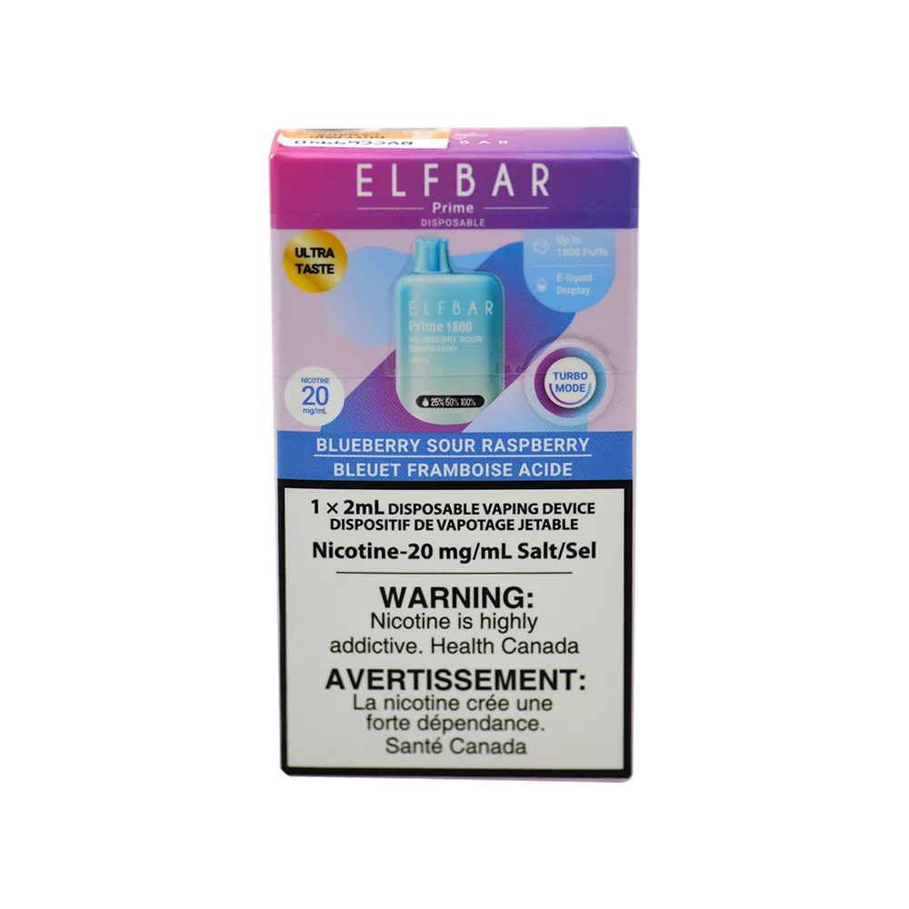 Elf Bar Prime 1800 Blueberry Sour Raspberry 2ml 20mg