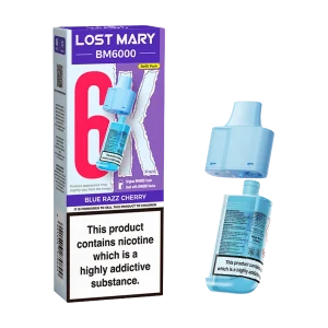 Blue Razz Cherry Lost Mary BM6000 Refill Pack