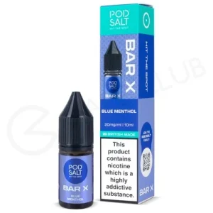 Blue Menthol Nic Salt E-Liquid by Pod Salt Bar X