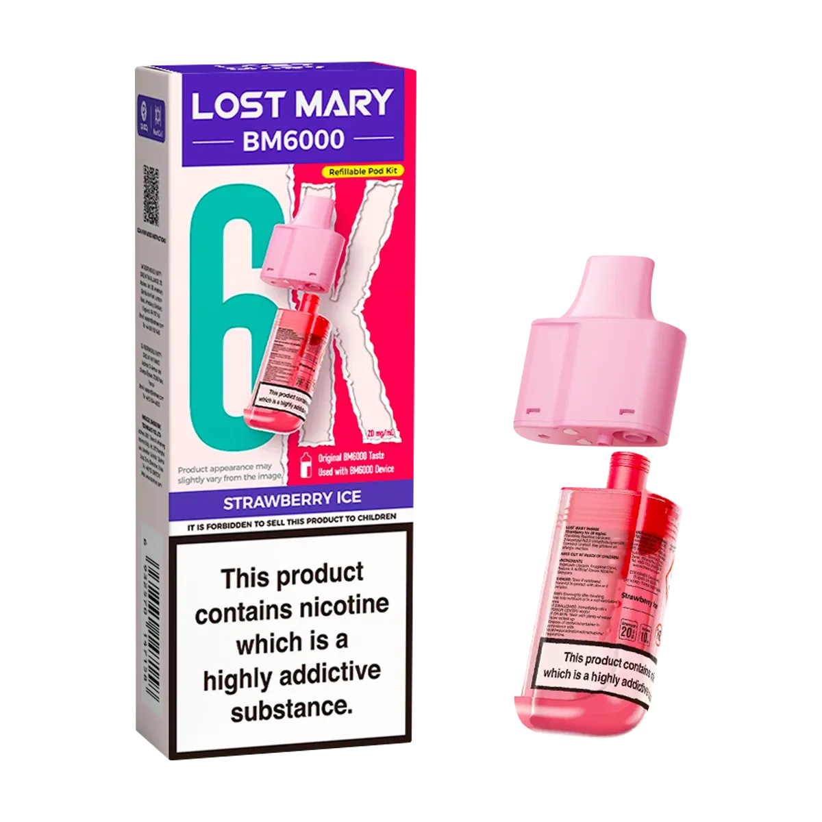 Strawberry Ice Lost Mary BM6000 Refill Pack