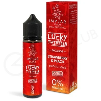 Strawberry & Peach Shortfill E-Liquid by Imp Jar & Lucky Thirteen 50ml