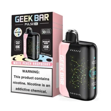 GEEK BAR PULSE X 5% NIC 25,000 PUFFS VAPE (WHITE PEACH RASPBERRY)