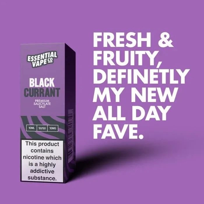 Essential Vape Co Blackcurrant - 10ml Nicotine Salt E-Liquid - Image 2