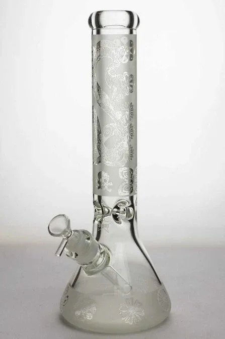 Sandblasted 13.5" Glass Beaker Bong