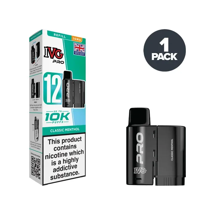 Classic Menthol IVG Pro 12 Refill Pack - Image 2