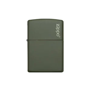 Zippo Lighter - Deep Green Matte Zippo Logo