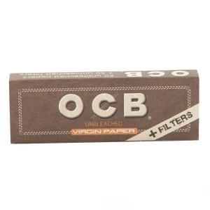 OCB Virgin Unbleached 1 1/4 Rolling Papers + Filters