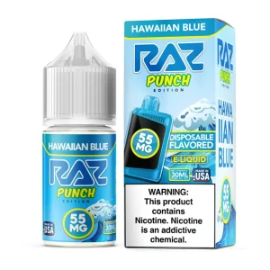 Pod Juice X Raz Salt Punch Edition Hawaiian Blue Tobacco Free Nicotine 30ml Salt E-Juice